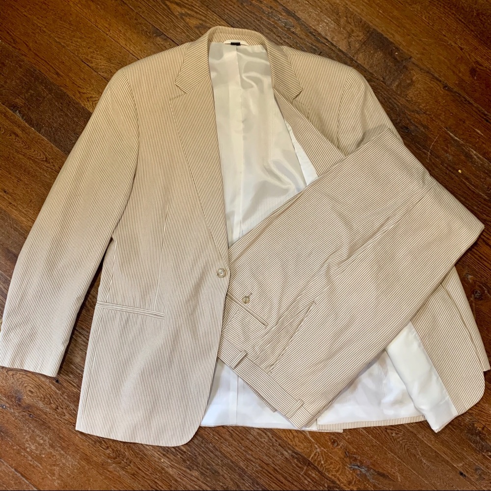 Paul Fredrick Seersucker Two Piece Suit